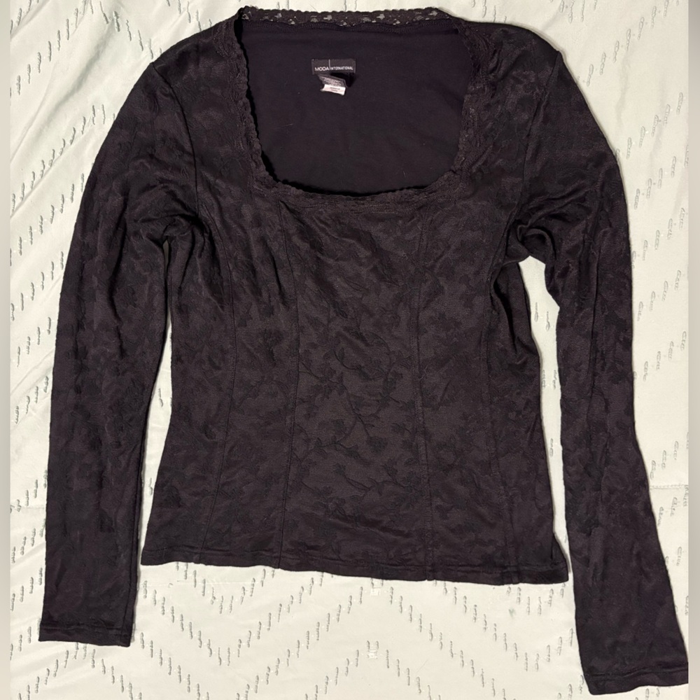 Moda International Black Lace Blouse